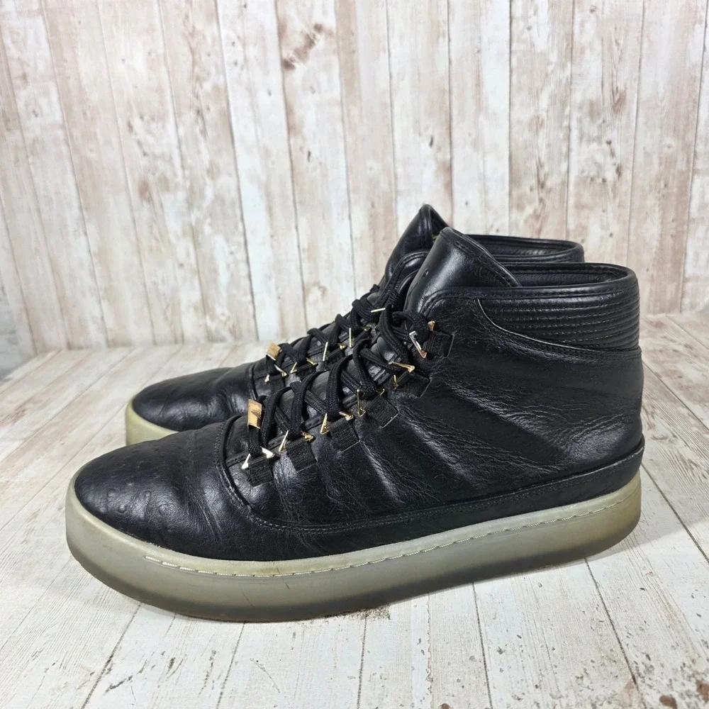 Jordan Westbrook 0.2‎ Black Leather High Top Sneakers Gold Accents 838817-035 13